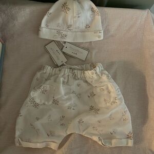 Tartine et Chocolat baby bloomers and matching hat size 3 m NWT